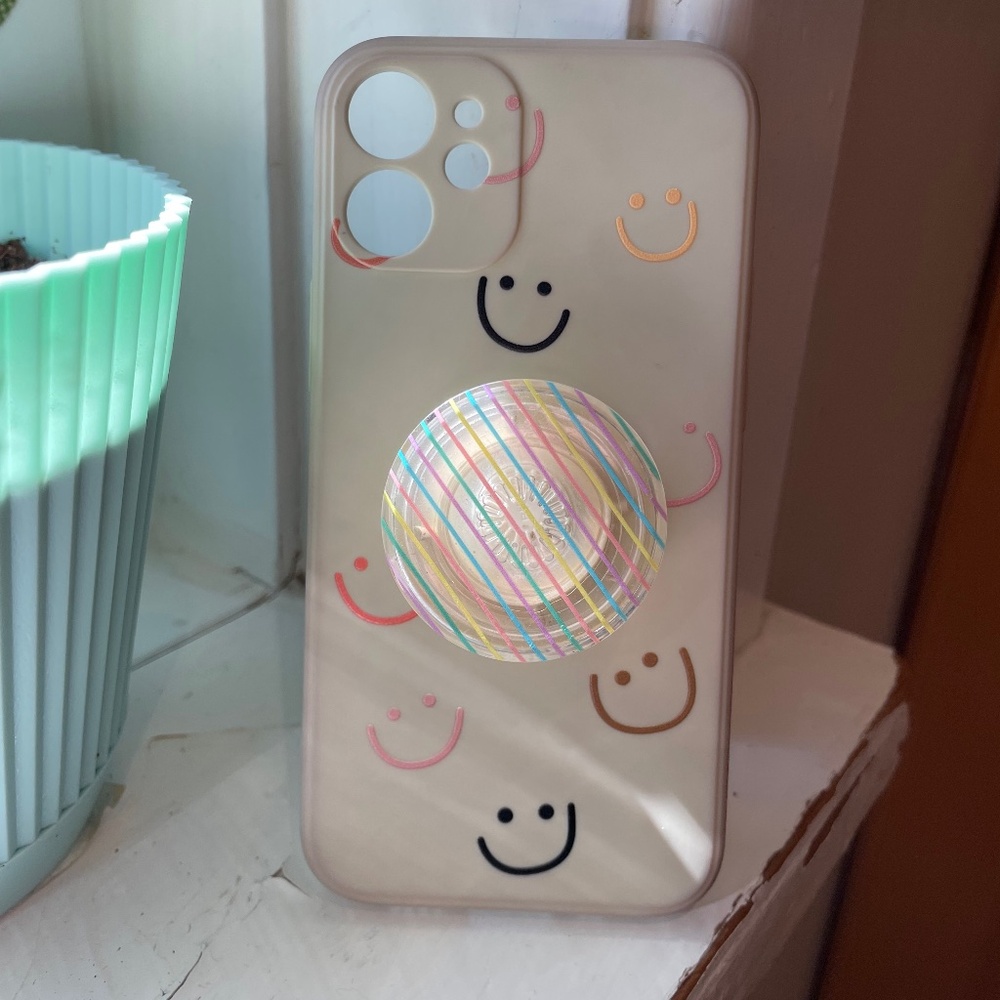 📱iPhone 12 mini Jelly Case 🙂Smiley design